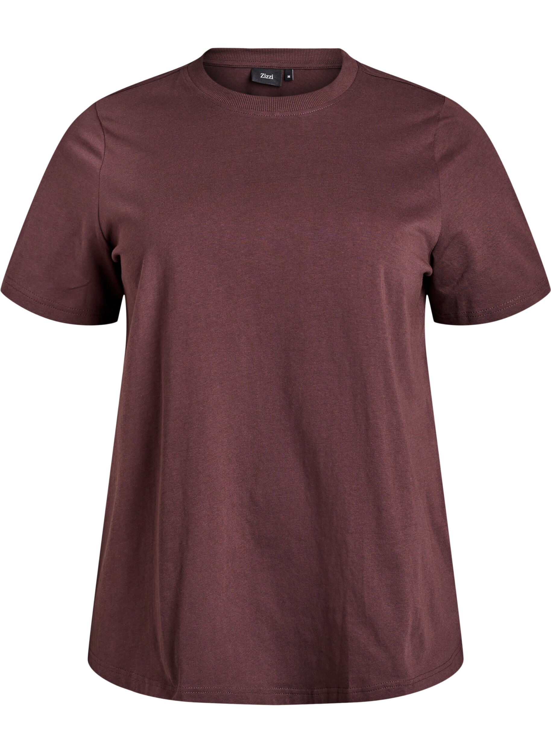 T-shirt basique en coton &agrave; col rond