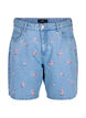 Shorts en jean avec des fleurs brodées, Bleu Clair, Packshot image number 0