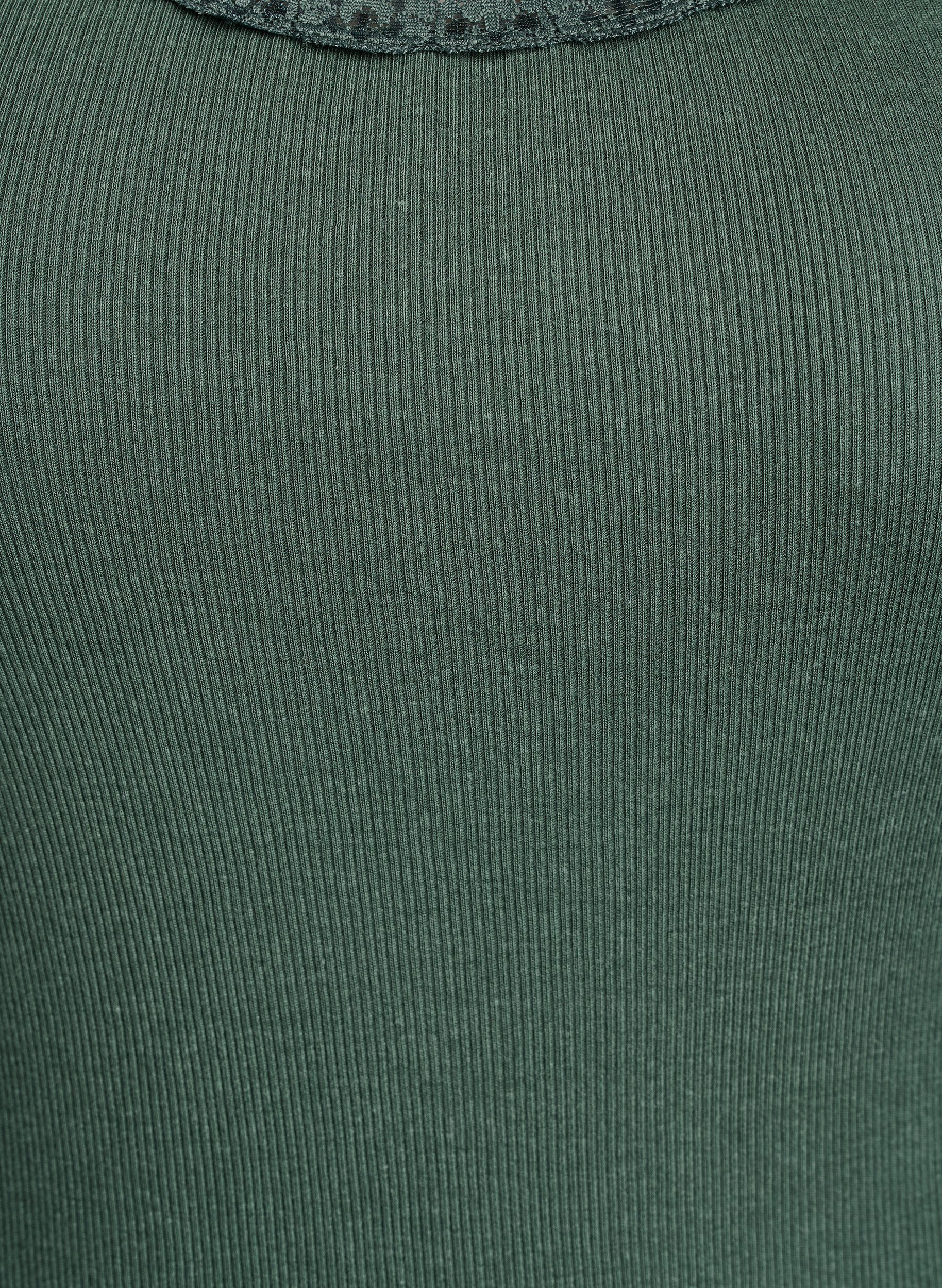 Zizzi Top with lace trim, Vert fonc&eacute;, Packshot image number 2