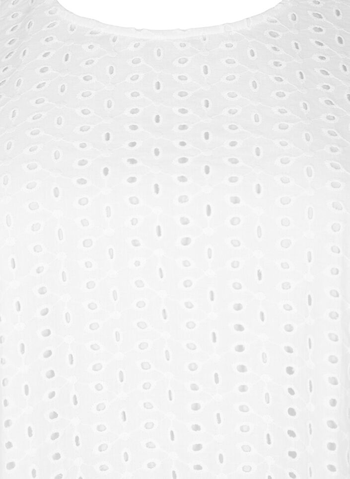 Chemisier à manches bouffantes et motif en dentelle, Blanc, Packshot image number 2