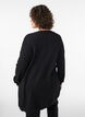 Long cardigan tricot&eacute; en m&eacute;lange de viscose, Noir, Model image number 2