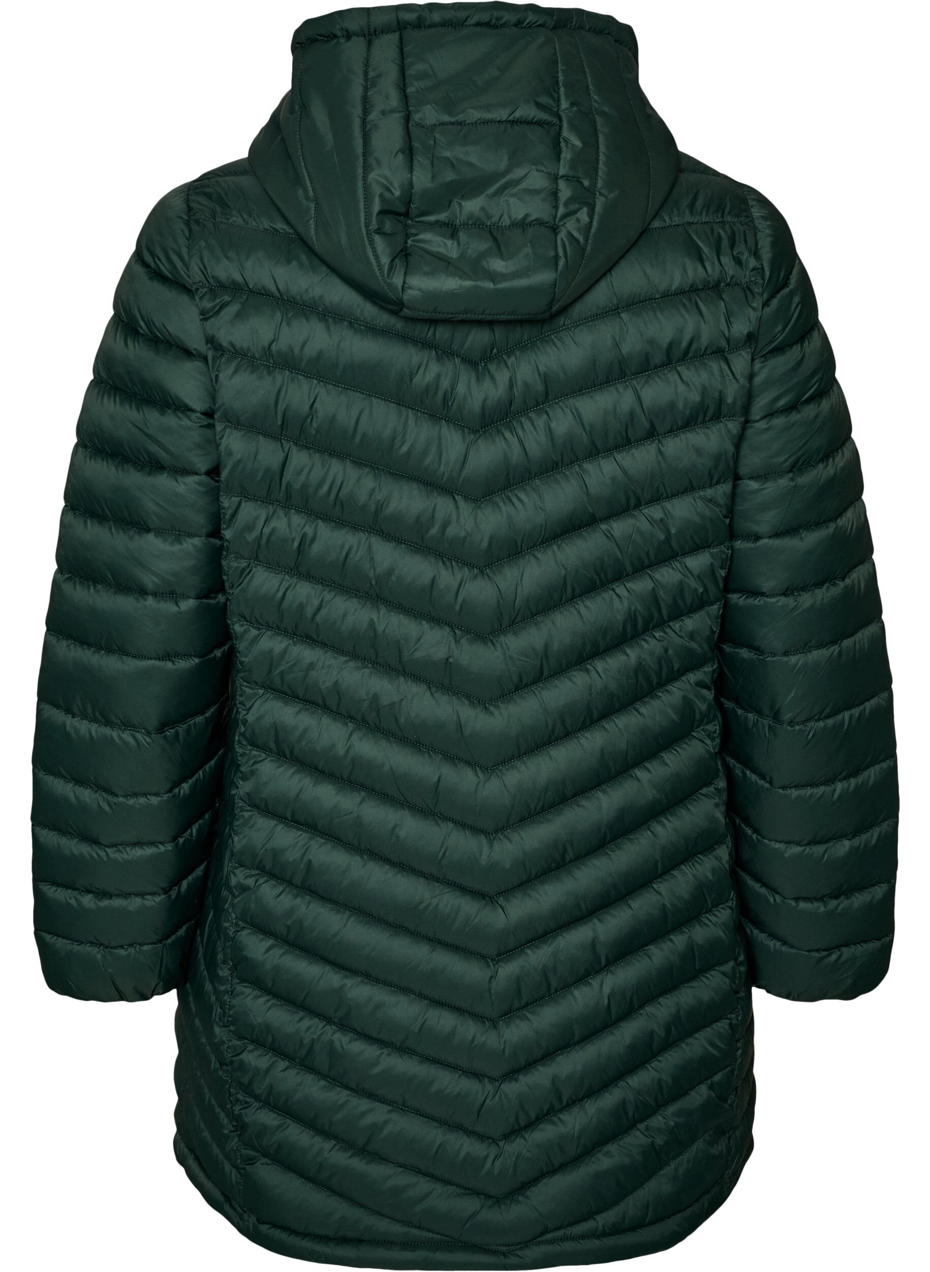 ZizziVeste l&eacute;g&egrave;re avec des poches et une capuche d&eacute;tachable, Vert fonc&eacute;, Packshot image number 1