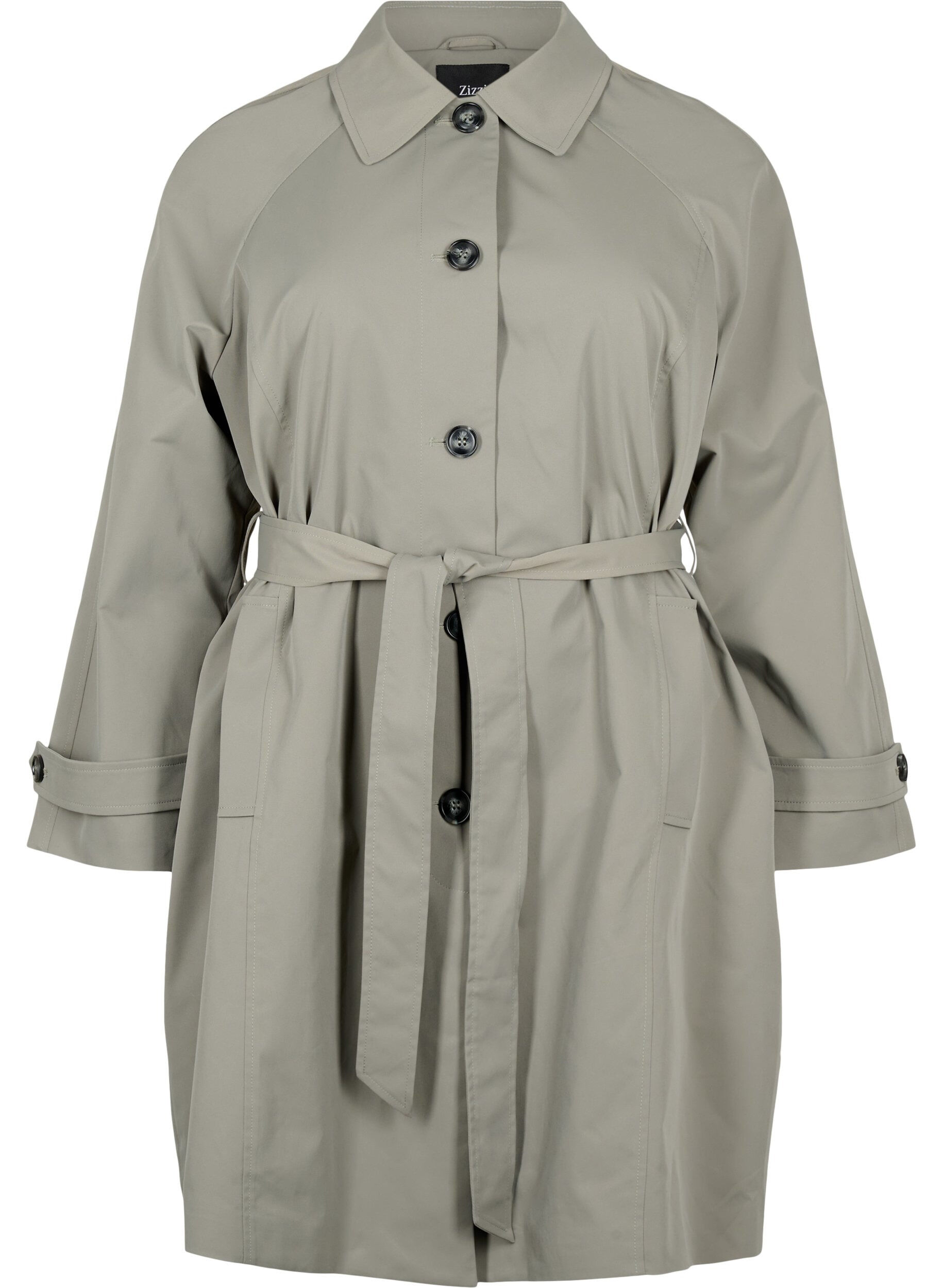 Zizzi Trench avec poches et ceinture, Sea Spray, Packshot image number 0