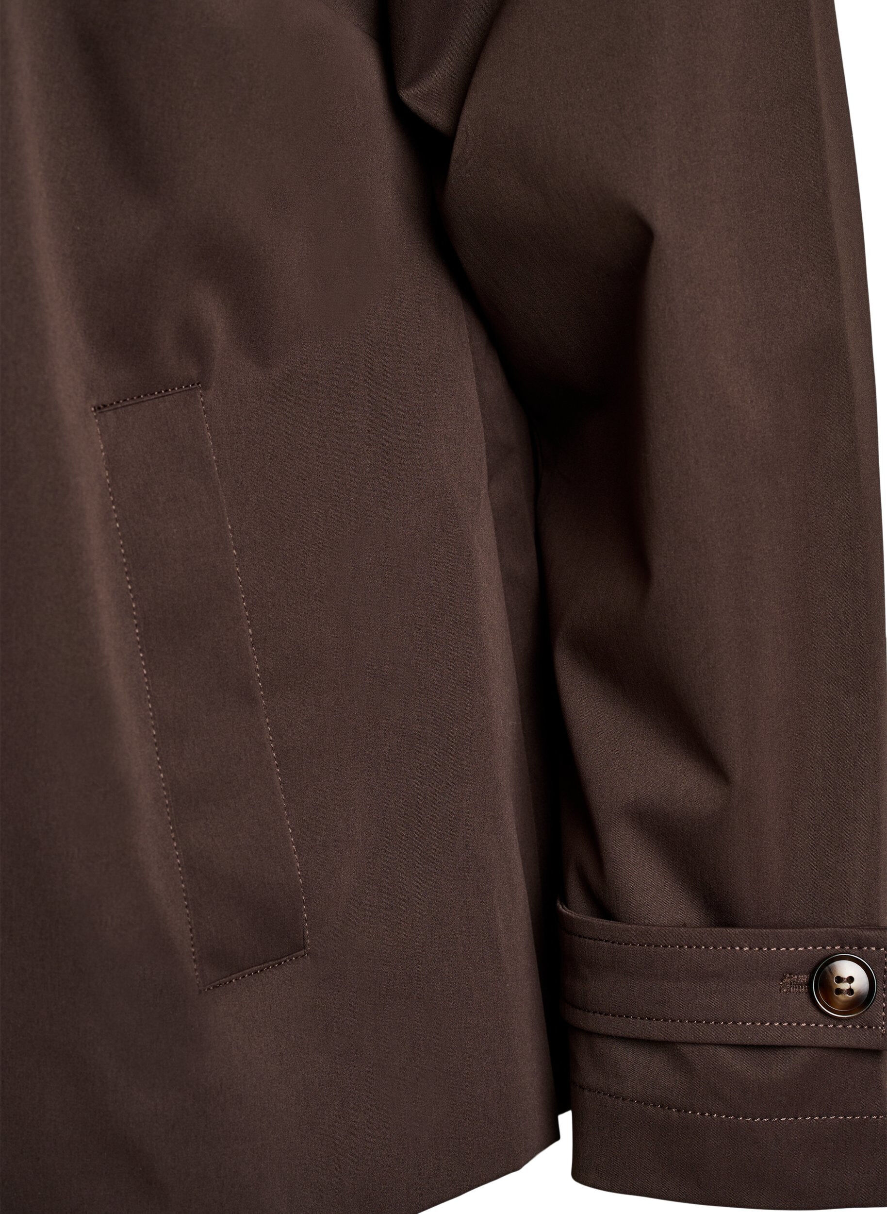 Zizzi Trench court avec col et manches raglan, Marron, Packshot image number 3