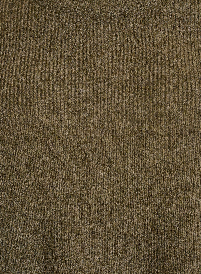 Blouse en maille chin&eacute;e &agrave; col rond, Vert fonc&eacute;, Packshot image number 2