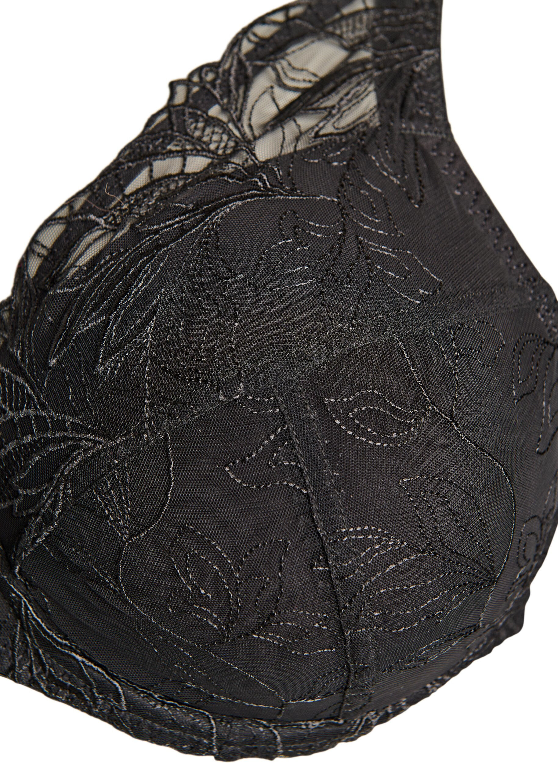 ZizziSoutien-gorge rembourr&eacute; en dentelle avec armatures, Noir, Packshot image number 2