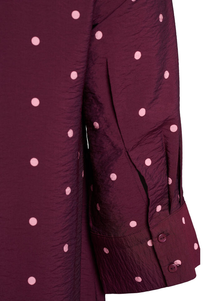 Robe courte avec col et poche poitrine, Bordeaux, Packshot image number 3