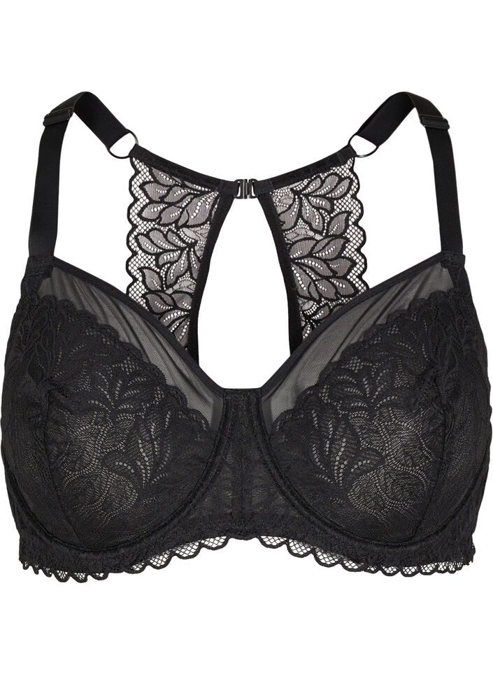 Soutien-gorge à armatures avec dentelle, Black, Packshot image number 0