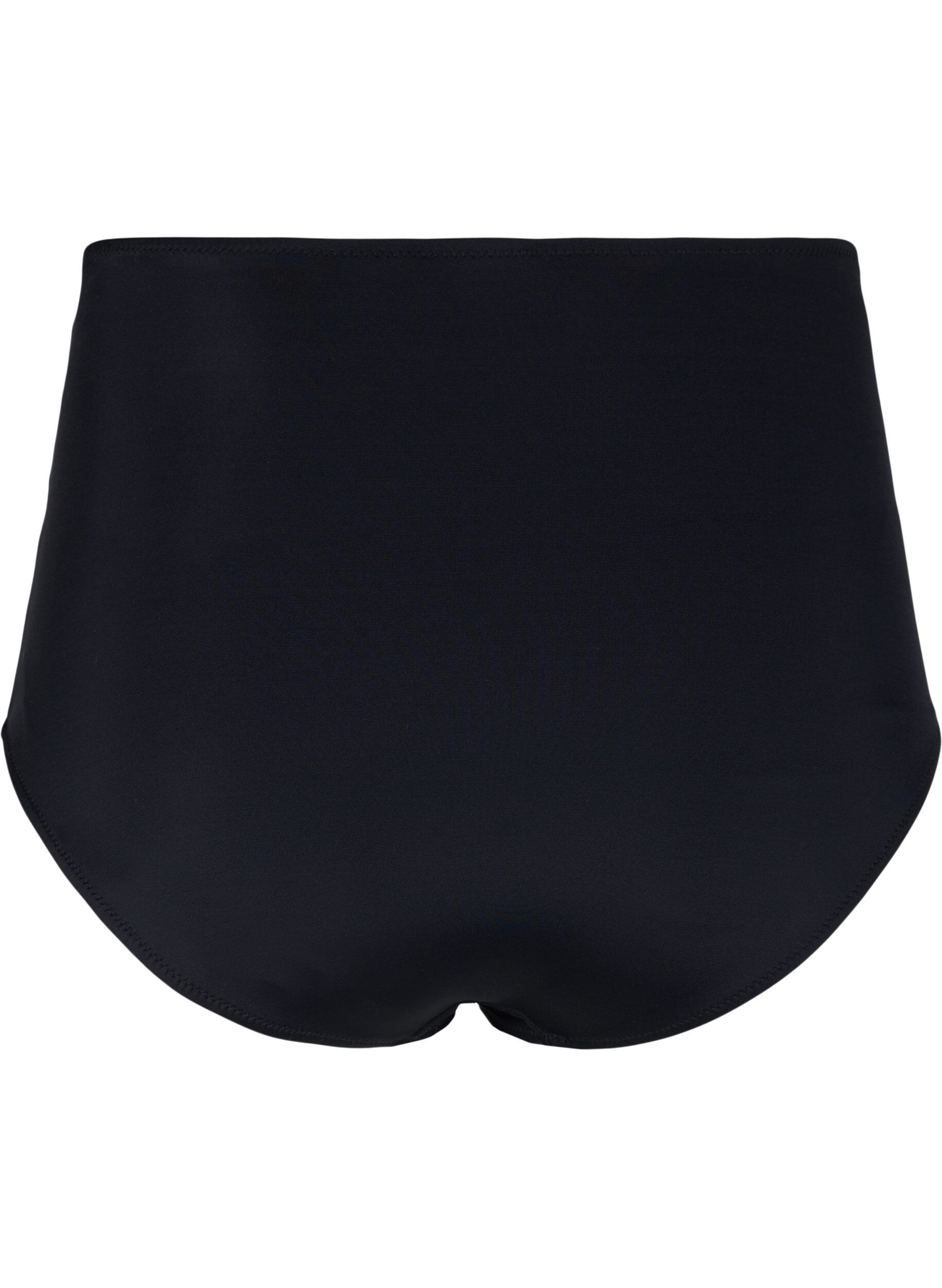 Zizzi Bas de bikini taille haute avec drapage, Black, Packshot image number 1
