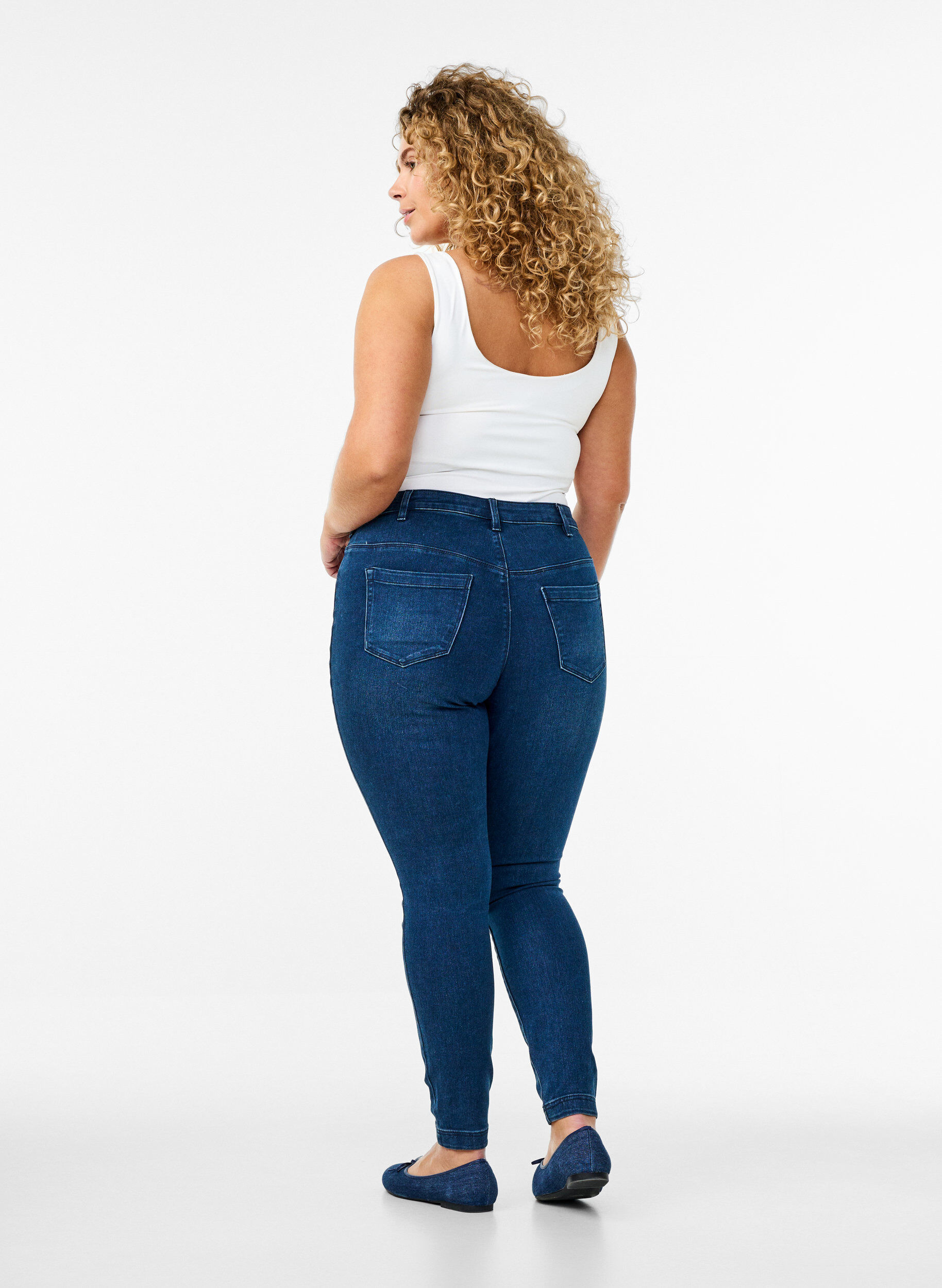 Zizzi Jeggings en m&eacute;lange de coton, Bleu, Model image number 1