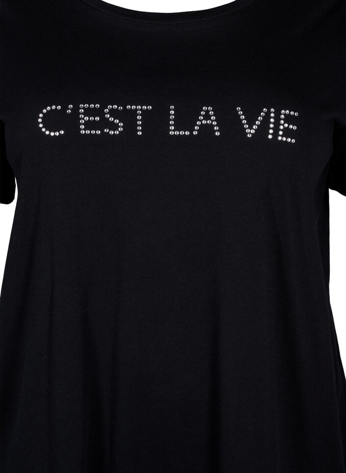 T-shirt avec strass, Black W. Rhinestones, Packshot image number 2