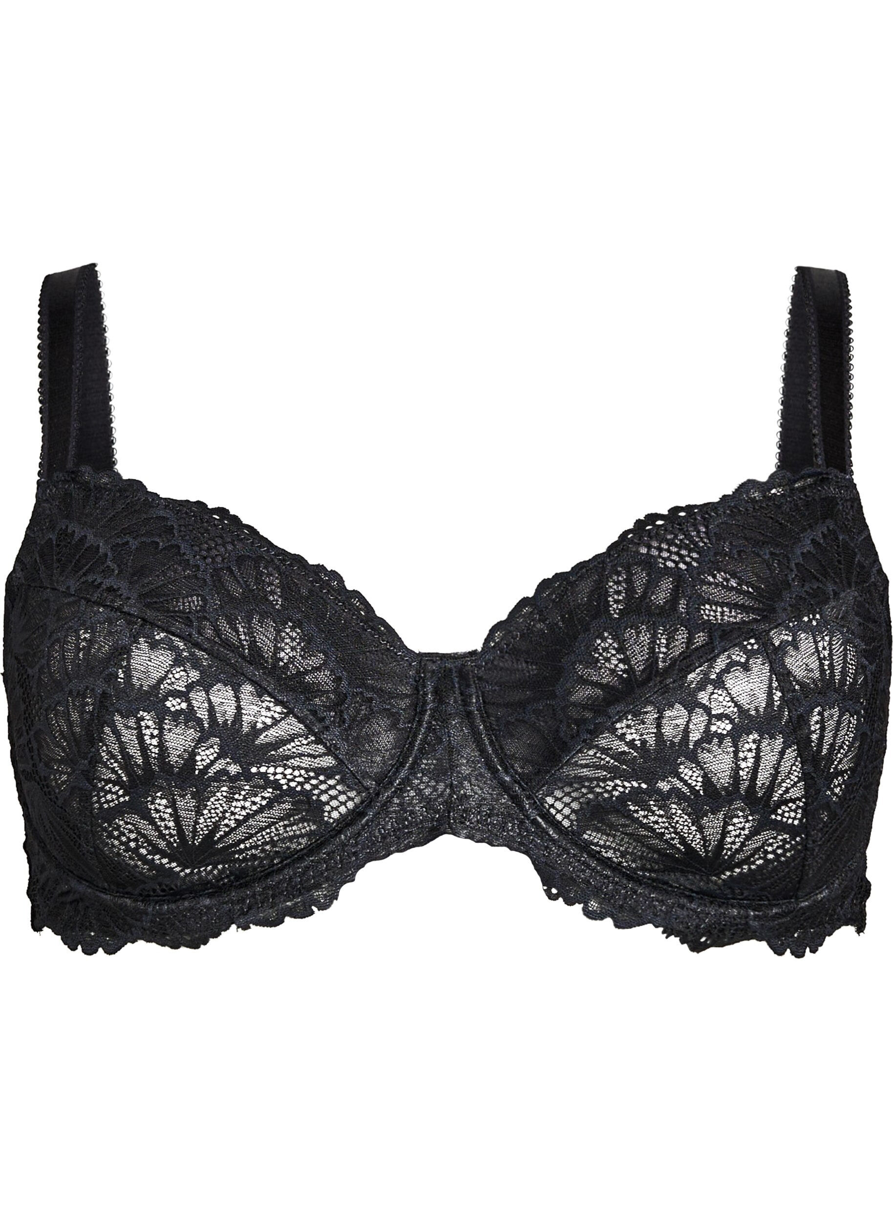 Soutien-gorge en dentelle &agrave; armatures et couvrance totale