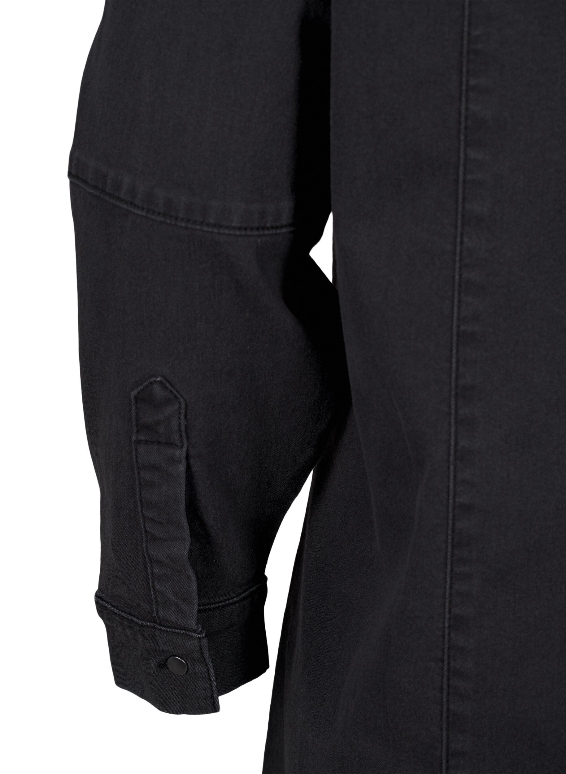 Zizzi Robe en jean forme trap&egrave;ze avec fermeture &eacute;clair, Grey Washed, Packshot image number 3