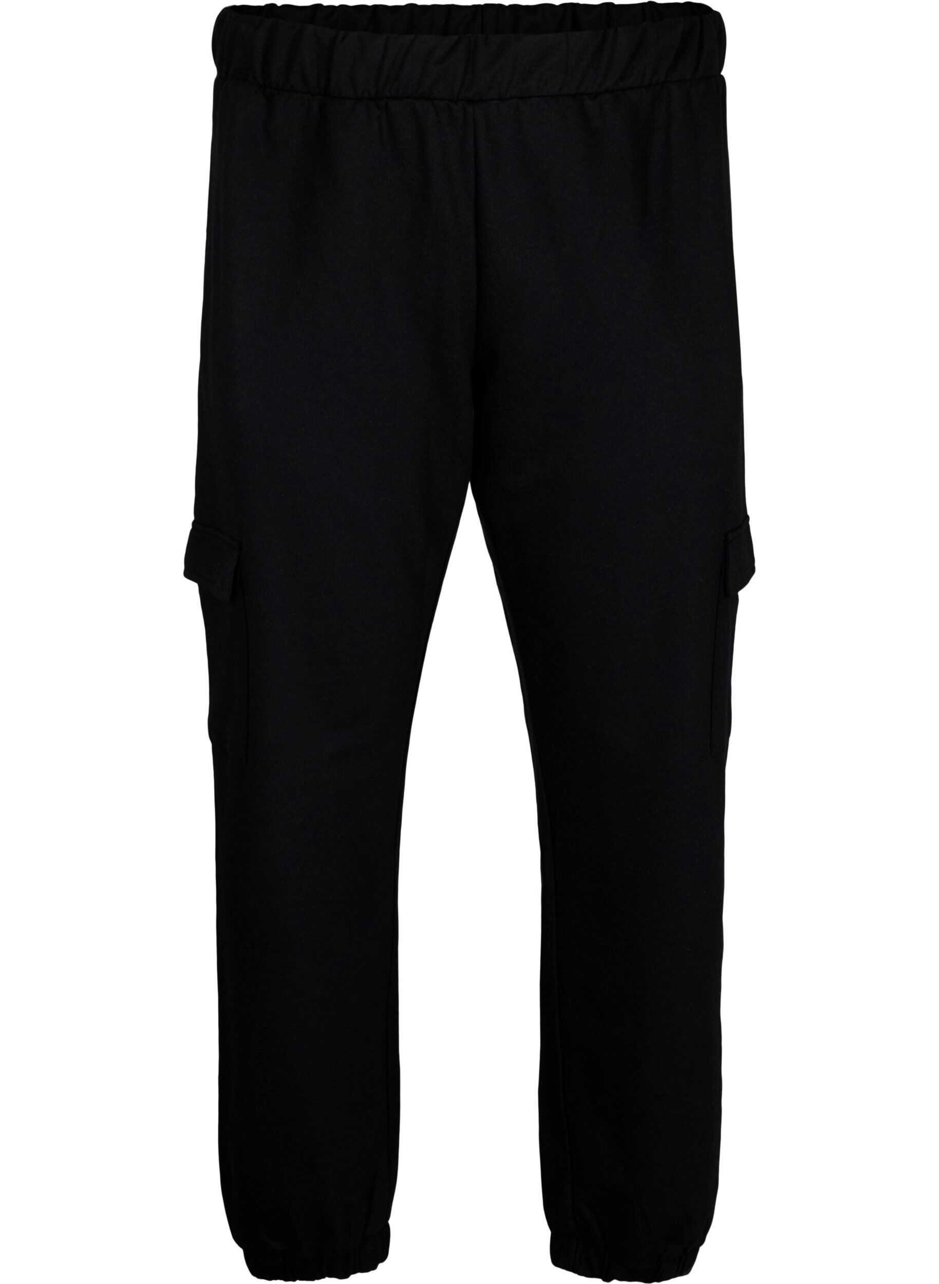 Zizzi Pantalon de surv&ecirc;tement avec poches cargo, Black, Packshot image number 0