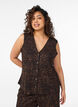 Top sans manches &agrave; texture ondul&eacute;e et fermeture boutonn&eacute;e, Marron, Model image number 0