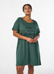 Chemise de nuit &agrave; manches courtes en coton biologique, Vert fonc&eacute;, Model image number 0