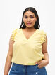 Top en coton sans manches avec volants, Jaune, Model image number 0