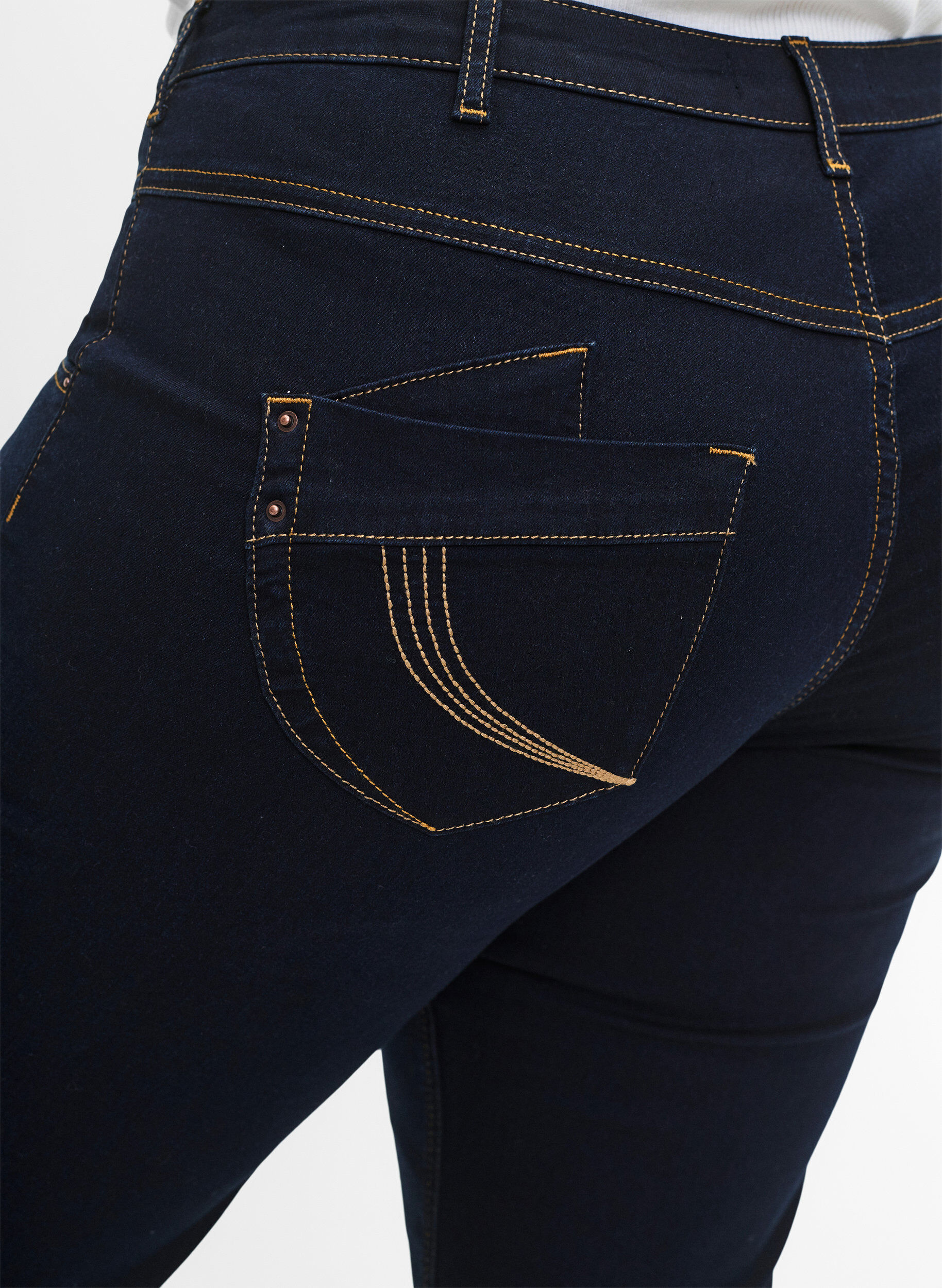 Zizzi Jean Gemma coupe classique taille haute, Bleu, Model image number 5