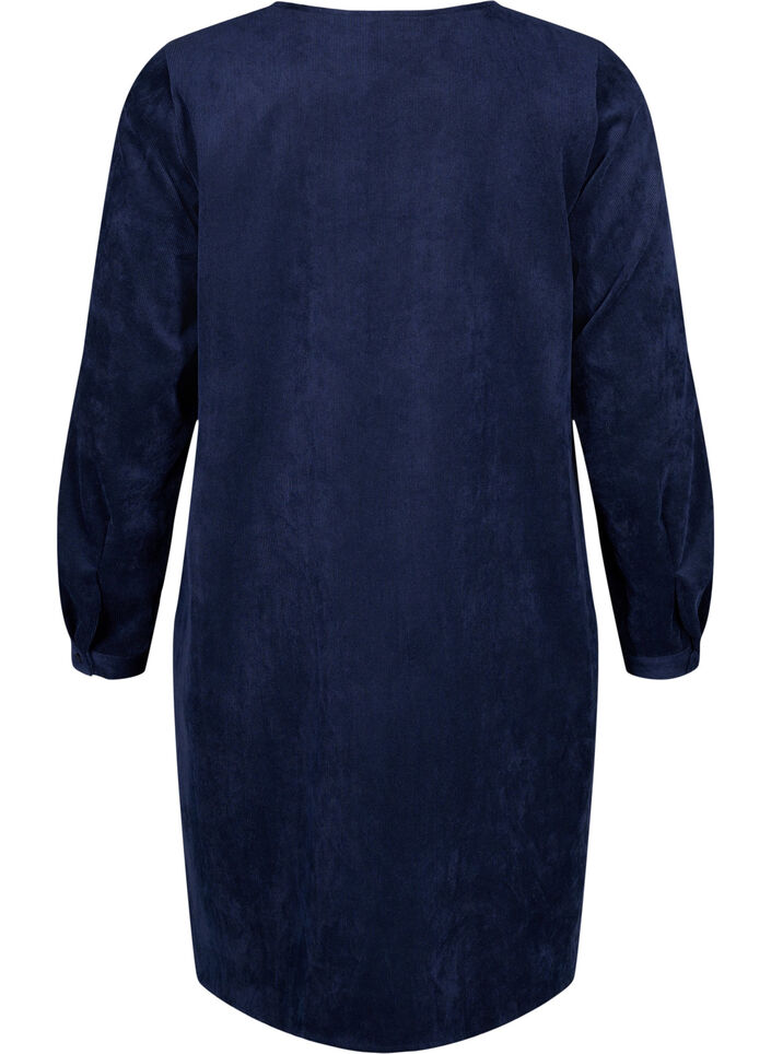 Robe courte en velours avec poches, Medieval Blue, Packshot image number 1