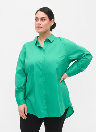 Chemise à manches longues avec larges poignets, Holly Green, Model image number 0