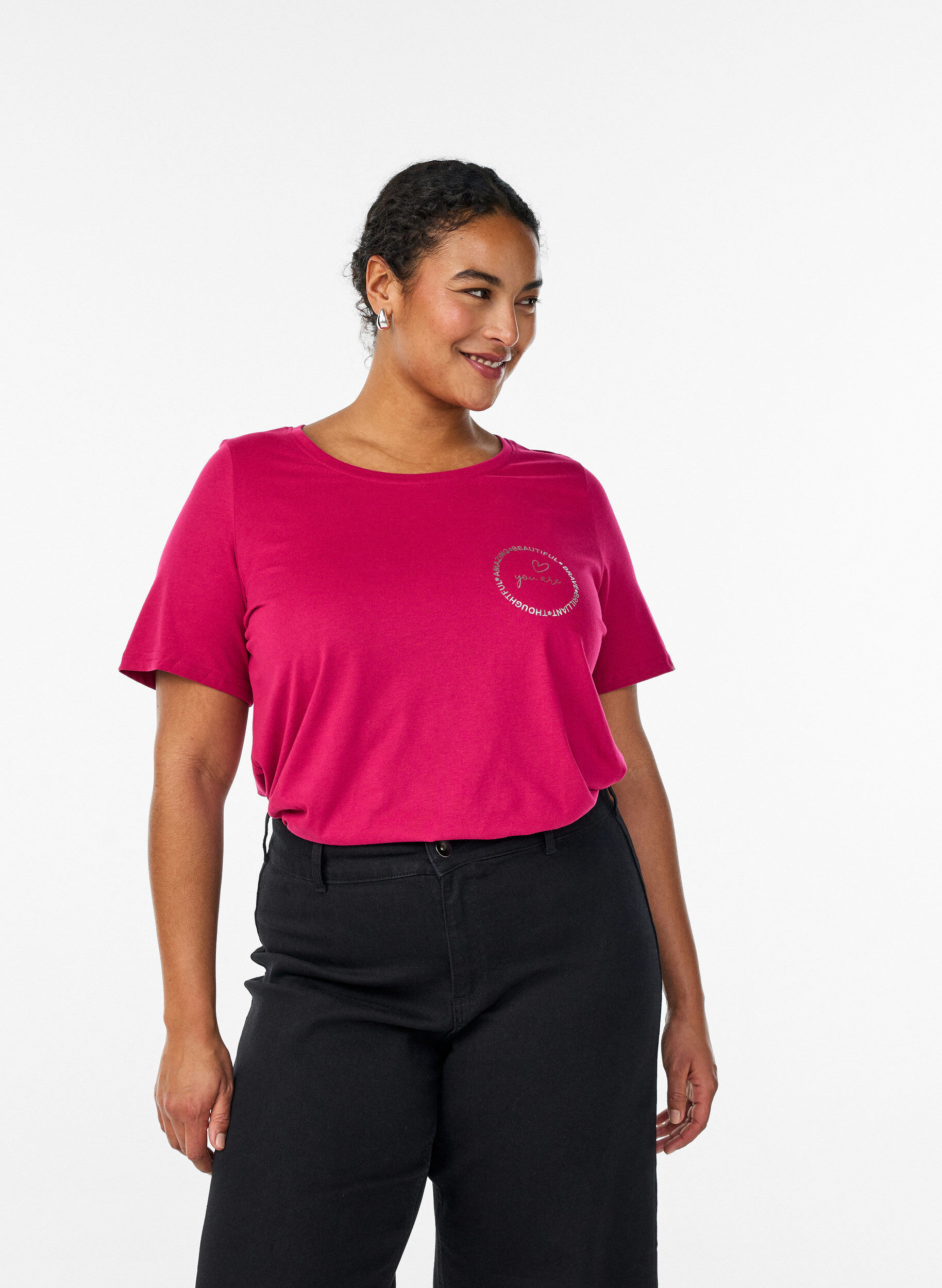 T-shirt imprim&eacute;, Bordeaux, Model