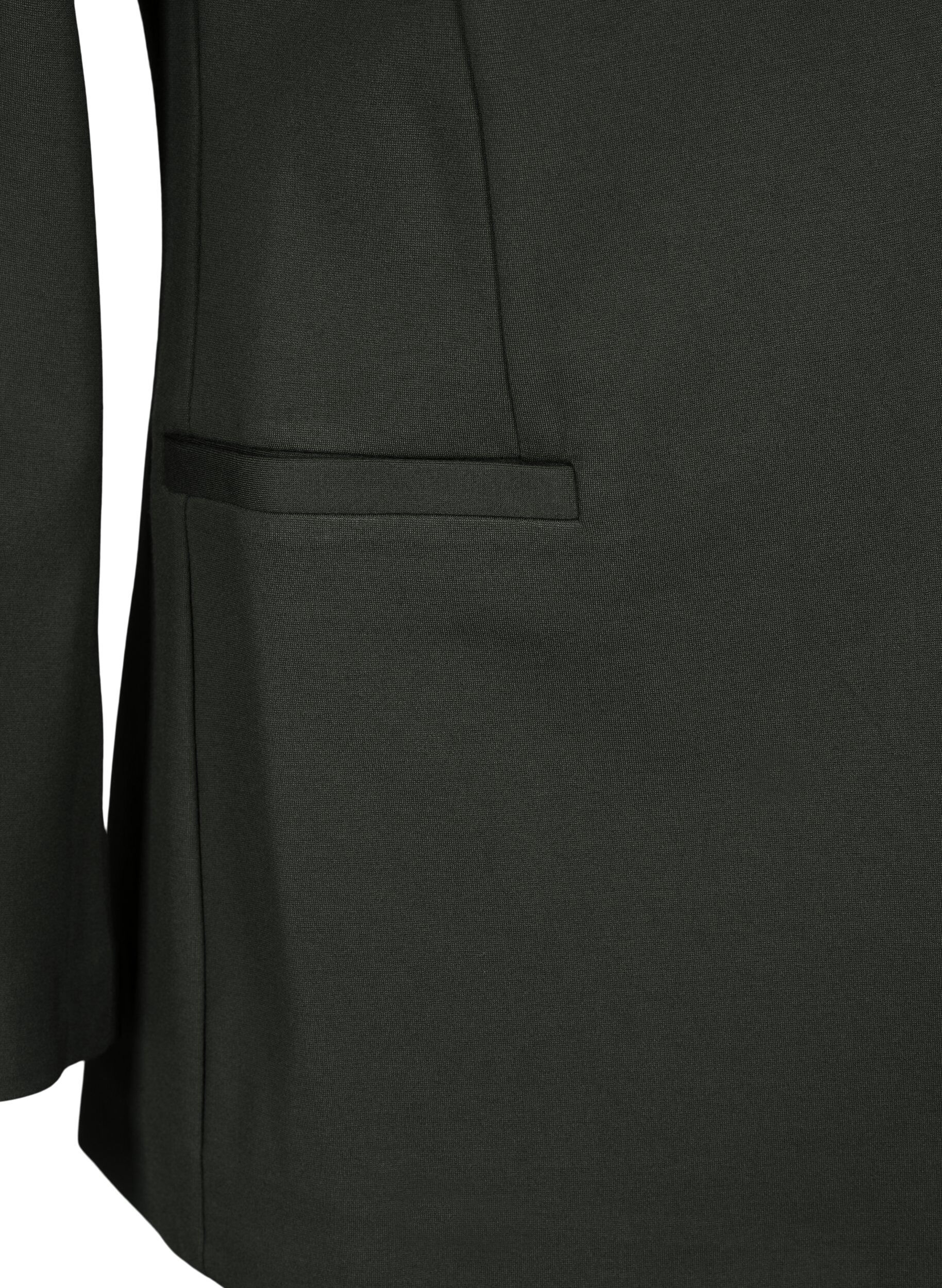 Zizzi Blazer simple avec fermeture &agrave; boutons, Vert fonc&eacute;, Packshot image number 3
