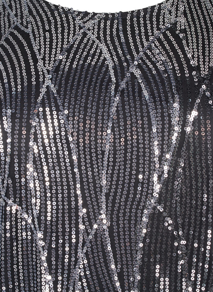 Robes à manches longues avec des paillettes et des motifs, Silver Sequins, Packshot image number 2