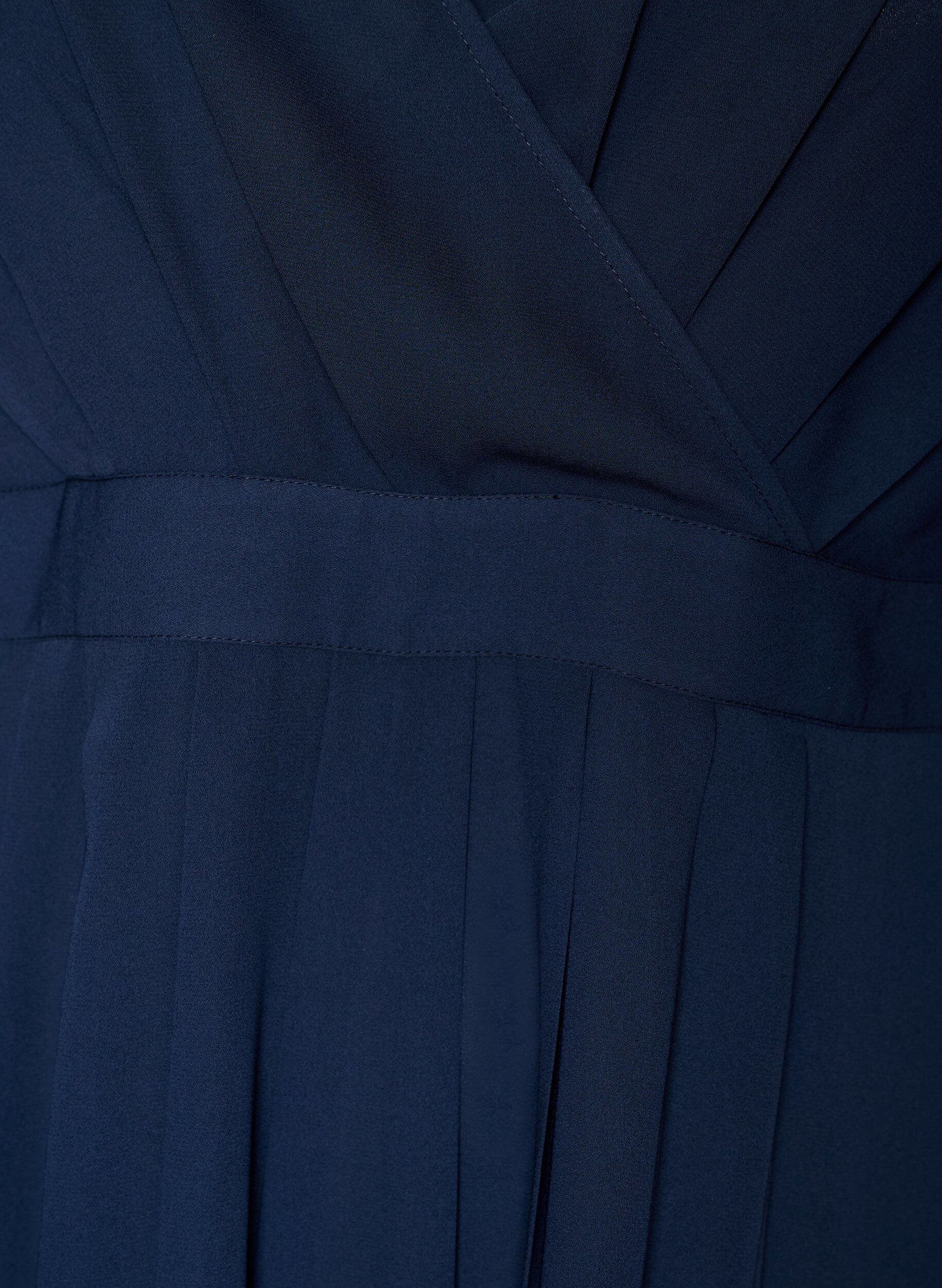 ZizziRobe maxi avec encolure cache-c&oelig;ur et manches longues, Bleu, Packshot image number 2