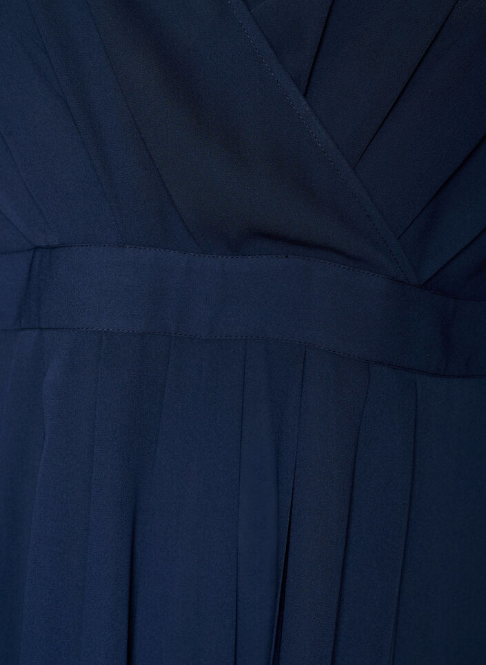 Robe maxi avec encolure cache-c&oelig;ur et manches longues, Bleu, Packshot image number 2