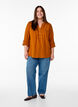 Blouse en mousseline de coton avec broderie anglaise, Orange, Model image number 1