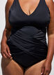 Maillot de bain &agrave; d&eacute;tail crois&eacute; en drap&eacute;, Noir, Model image number 2