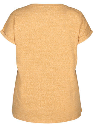 T-shirt chiné en coton, Mineral Yellow Mélange, Packshot image number 1