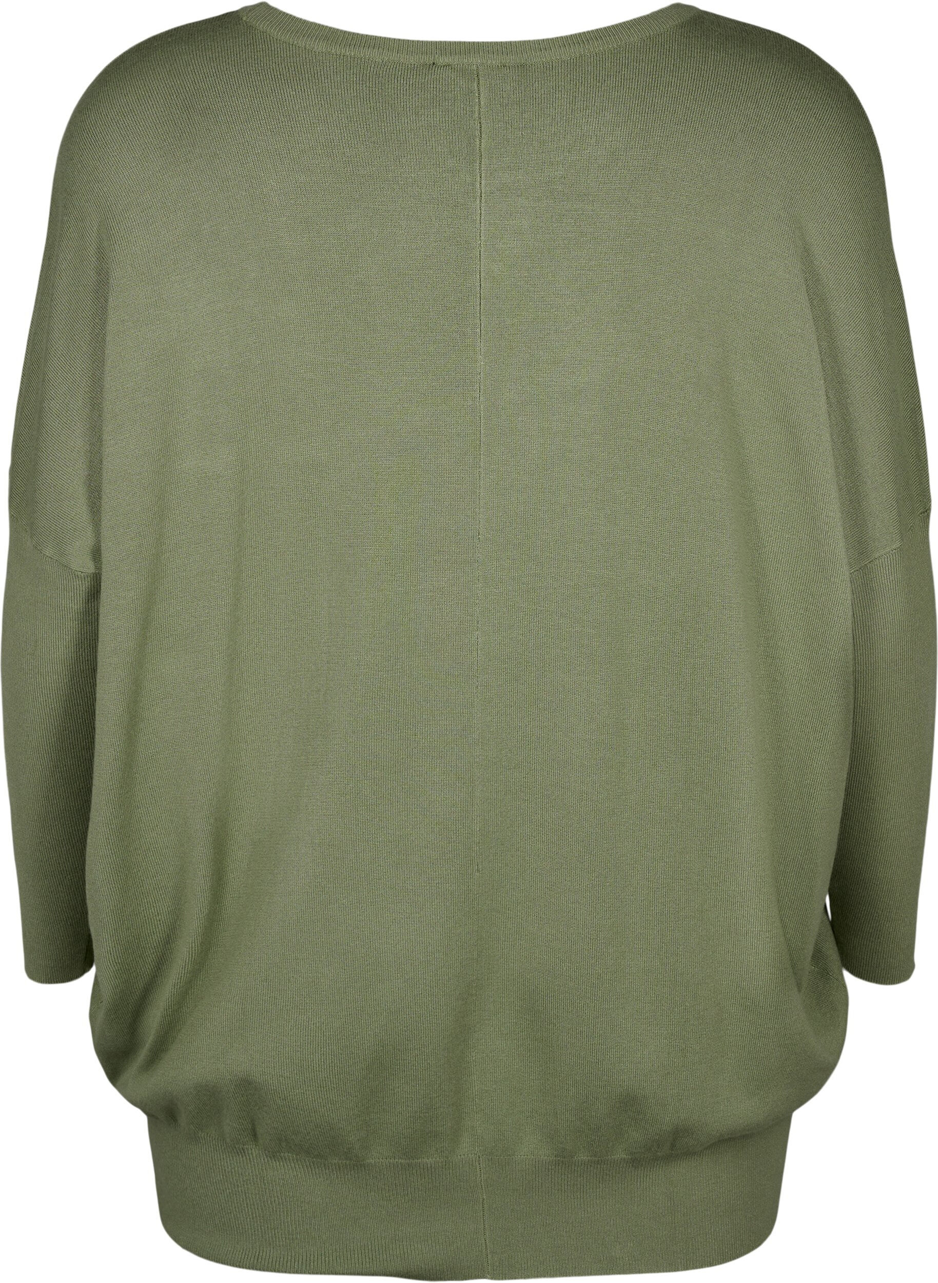 Zizzi Tunique en maille en m&eacute;lange de viscose, Oil Green, Packshot image number 1