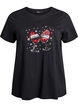 T-shirt de No&euml;l en coton bio, Noir, Packshot image number 0