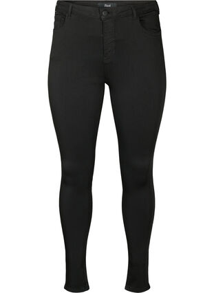 Jeans Amy taille haute, éclat de la couleur noire garanti, Black, Packshot image number 0