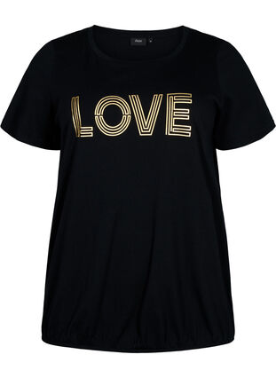 T-shirt en coton avec imprimé métallisé, Black W. Love, Packshot image number 0