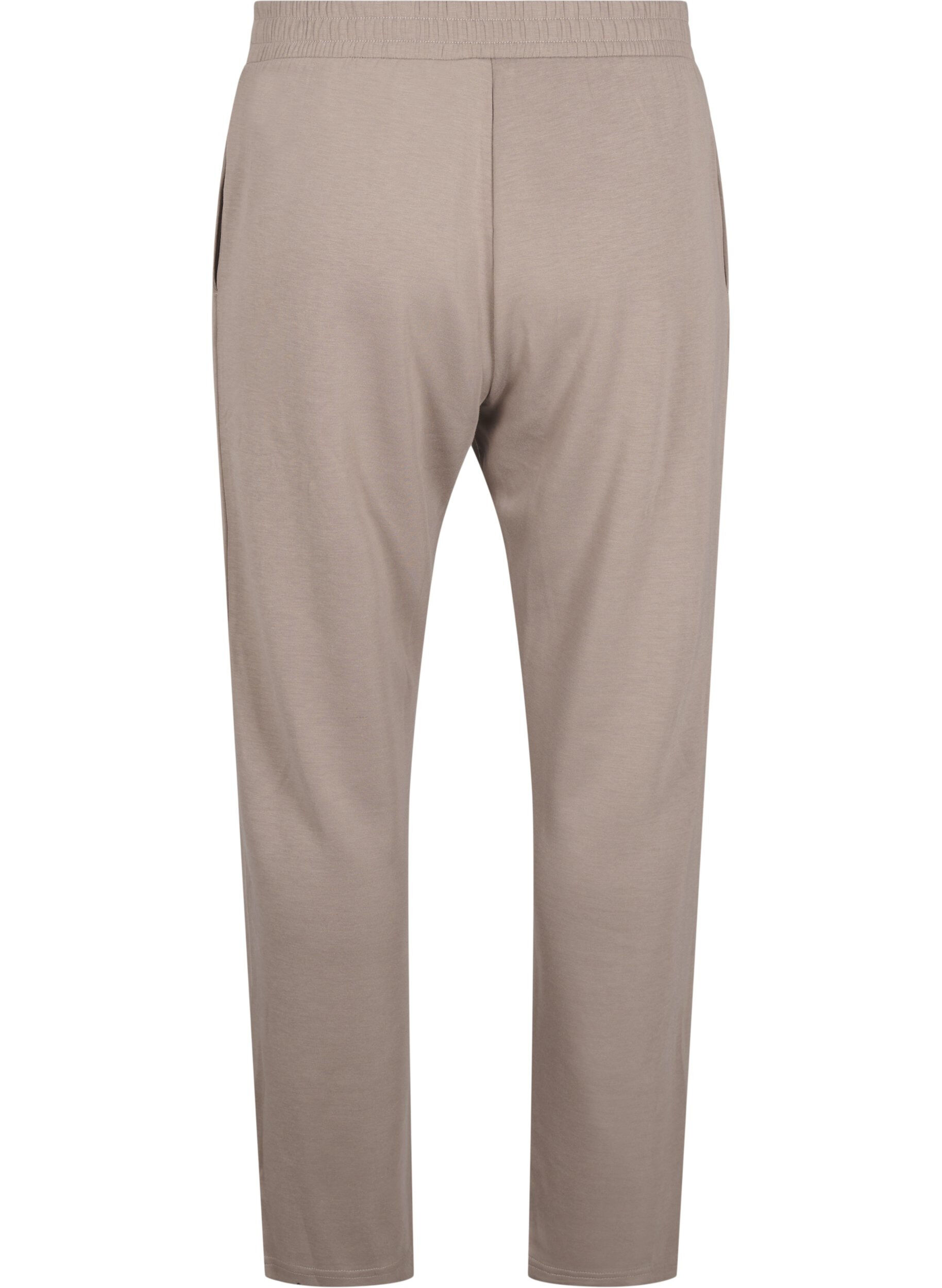 Zizzi Pantalon comprenant du modal avec ceinture &eacute;lastiqu&eacute;e, Beige, Packshot image number 1