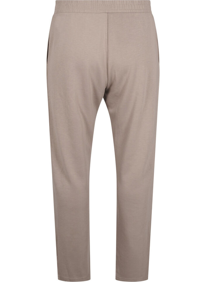 Pantalon comprenant du modal avec ceinture élastiquée, Beige, Packshot image number 1