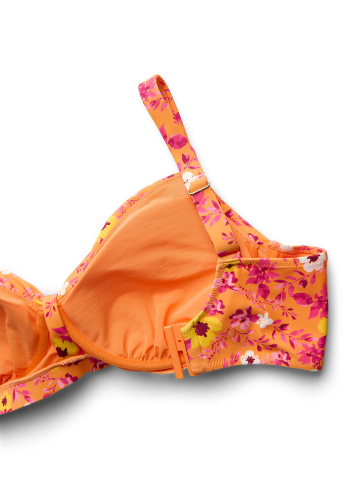 Haut de bikini avec armatures et imprim&eacute;, Orange, Packshot image number 3