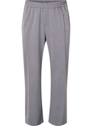 Pantalon mélangé gris avec élastique à la taille, Medium Grey Melange, Packshot image number 0