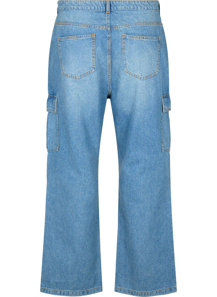 Jean ample avec poches cargo, Light blue, Packshot image number 1