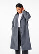 Manteau long en laine avec des poches, Dark Grey Melange, Model image number 0