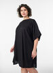 Robe courte en viscose avec manches ballon, Noir, Model image number 1