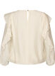 Blouse avec volants et coupe ballon, Vanille, Packshot image number 1