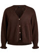 Cardigan &agrave; motif arlequin et col en V, Marron, Packshot image number 0