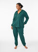 Sweat &agrave; capuche zipp&eacute; avec imprim&eacute; au dos, Vert fonc&eacute;, Model image number 1