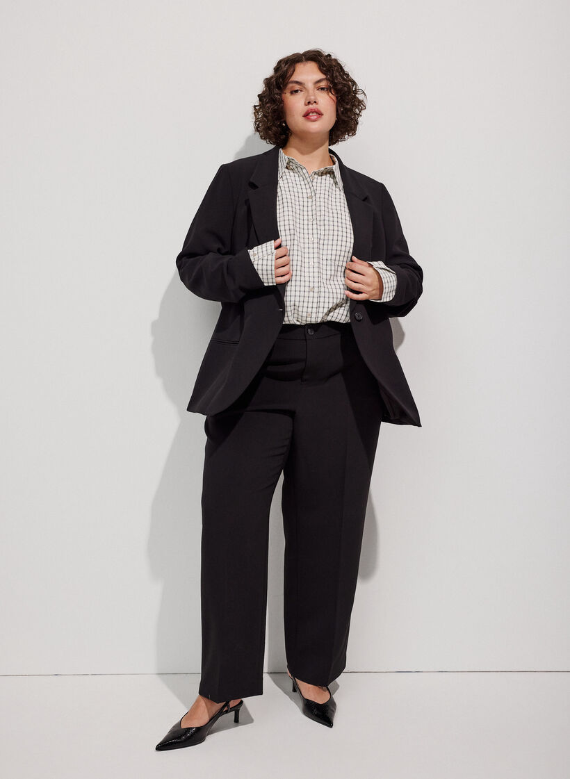 Blazer classique &agrave; fermeture &agrave; un bouton, Noir, Model image number 1