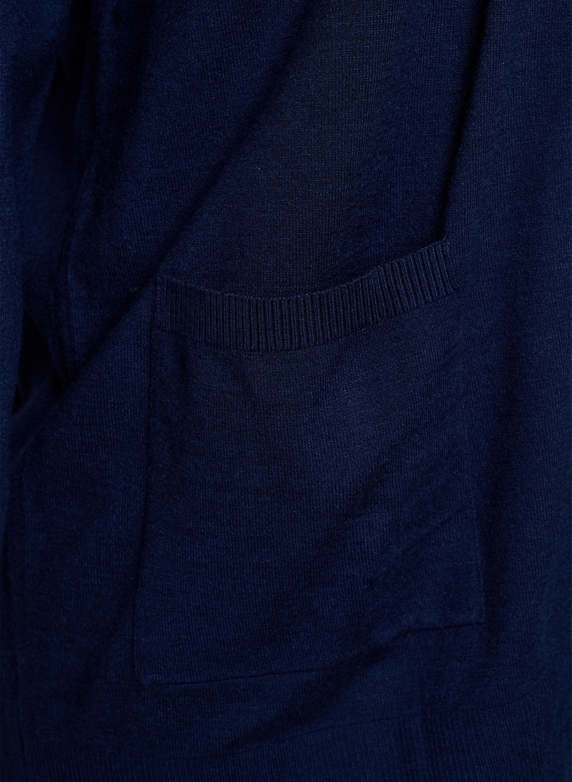 Zizzi Cardigan long en maille ouvert avec poches, Bleu, Packshot image number 3