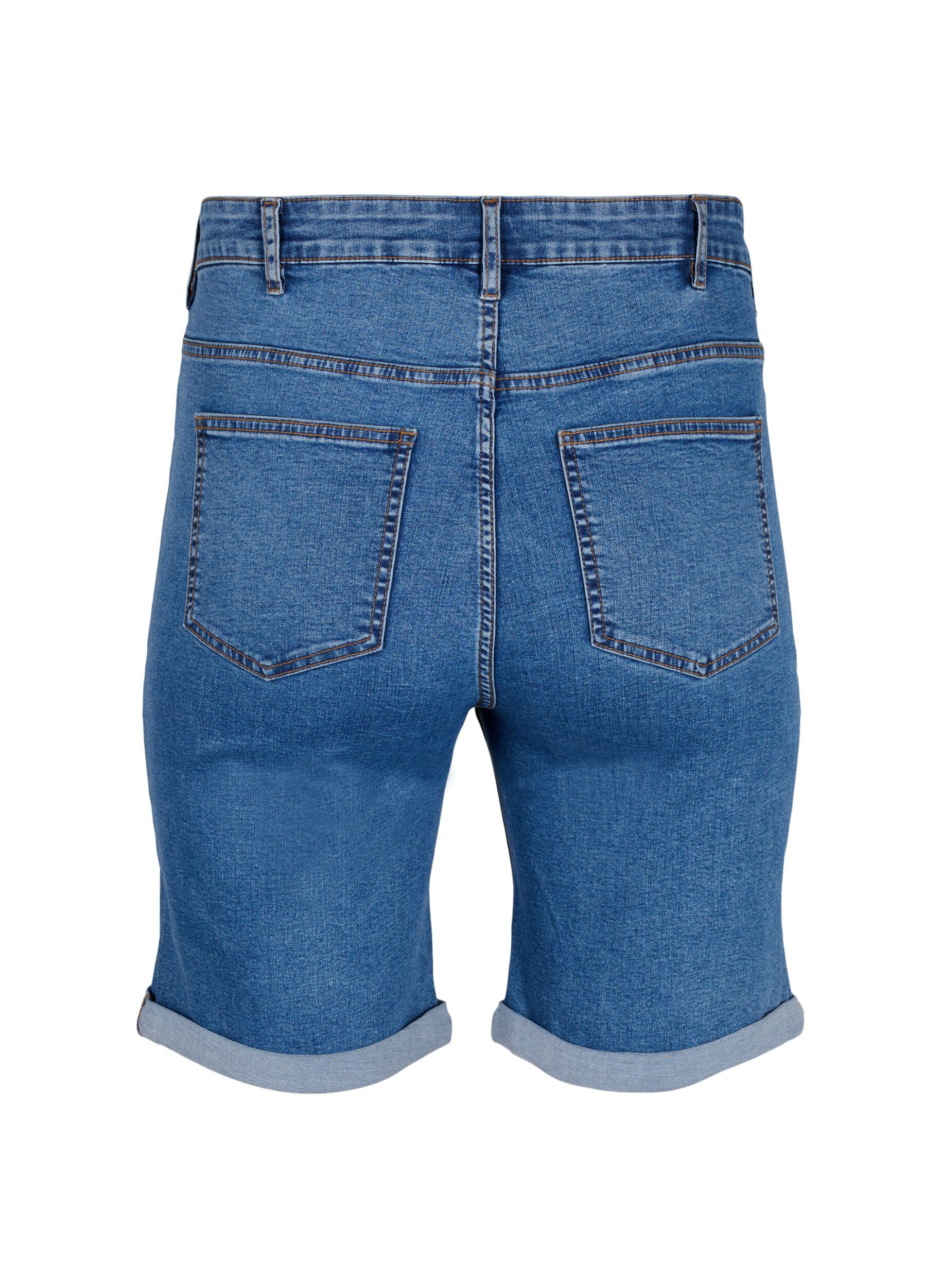 Zizzi  Shorts en jean moulants &agrave; taille haute, Blue Denim, Packshot image number 1