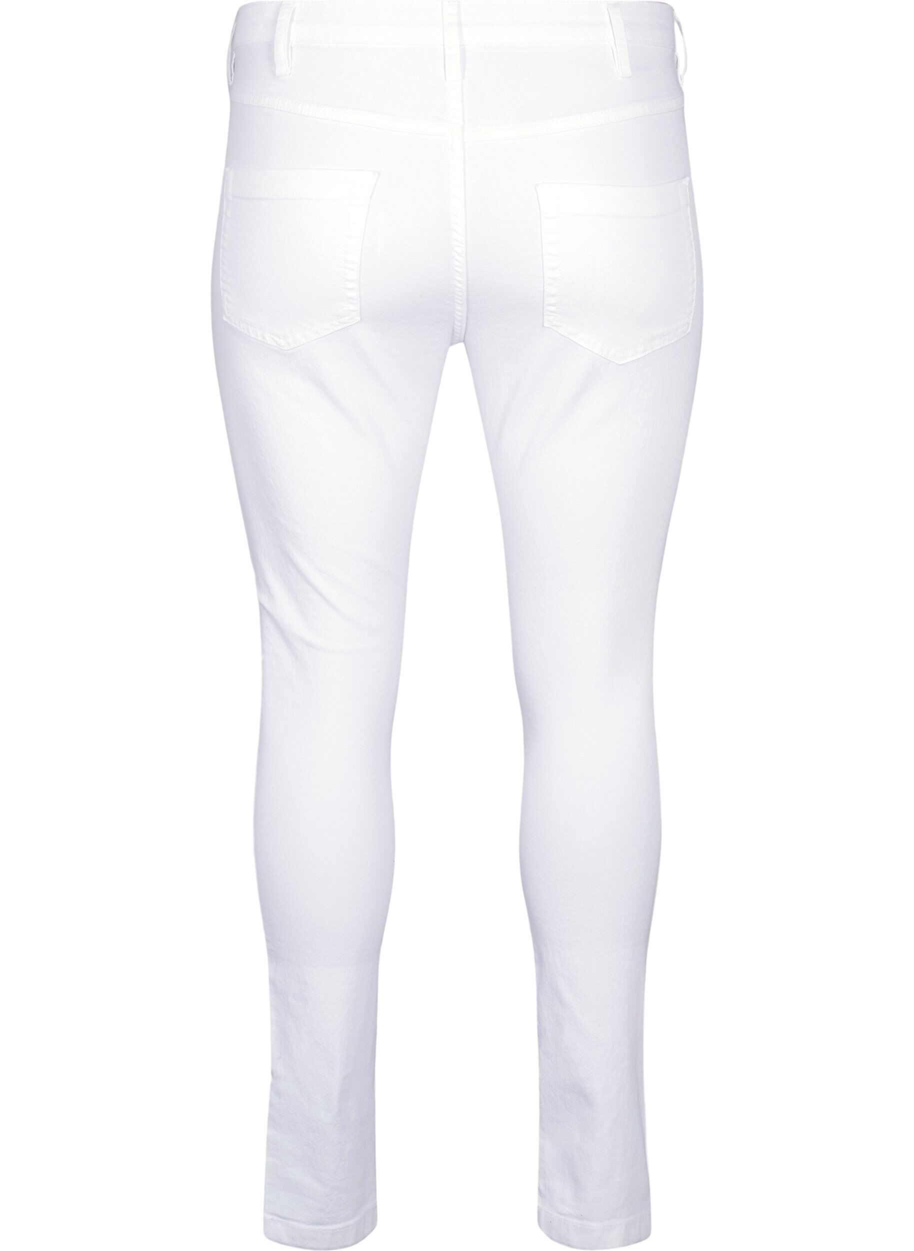 Zizzi Jean Amy super slim taille haute, Blanc, Packshot image number 1
